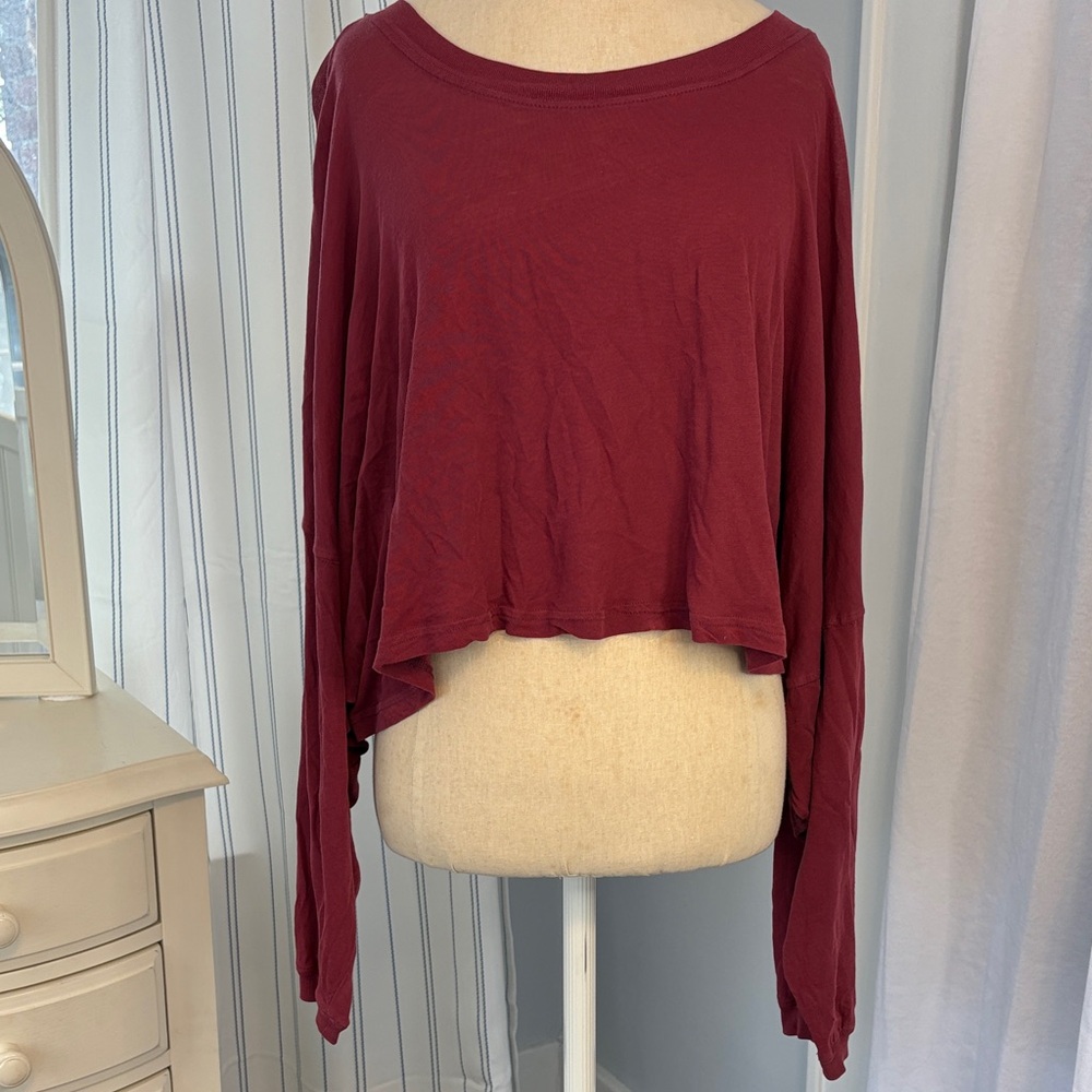 Urban Outfitters Deep Red Long Sleeve Top